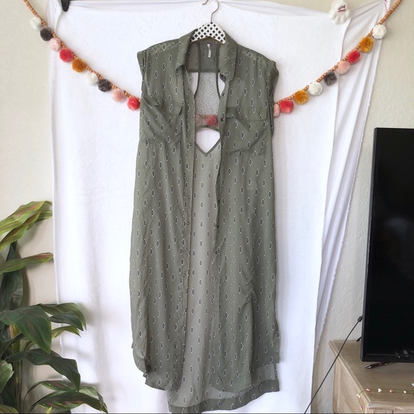 Free People Tops - {Free People} Long Shear Sleeveless Top Duster